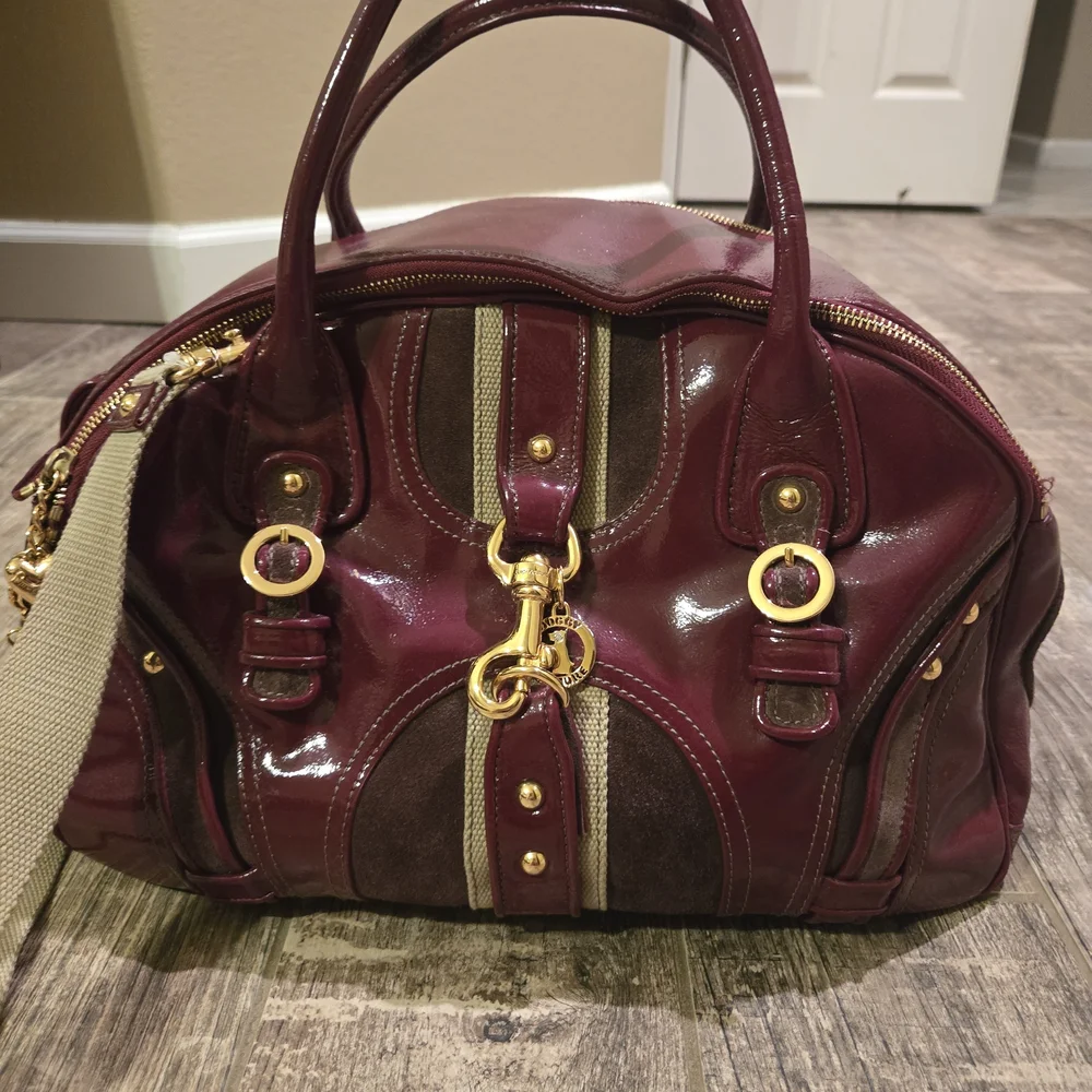 Vintage Y2K Juicy Leather Doggy Couture Drink Me Wine Pet Carrier